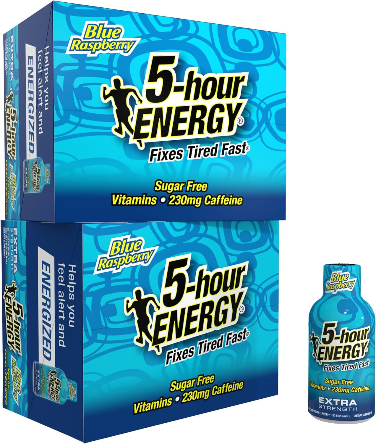 Extra Strength Energy Shot | Berry Flavor | 1.93 Oz. | 24 Count | Sugar-Free & Zero Calories | B-Vitamins & Amino Acids | 230Mg Caffeinated Energy Shot | Dietary Supplement