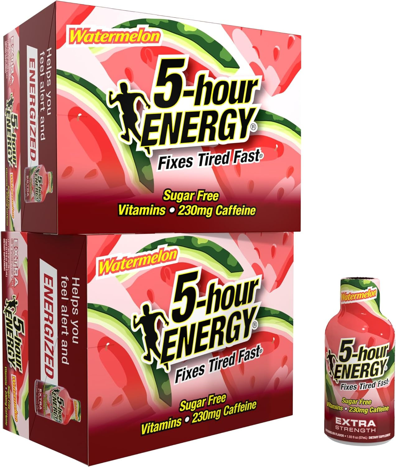 Extra Strength Energy Shot | Berry Flavor | 1.93 Oz. | 24 Count | Sugar-Free & Zero Calories | B-Vitamins & Amino Acids | 230Mg Caffeinated Energy Shot | Dietary Supplement