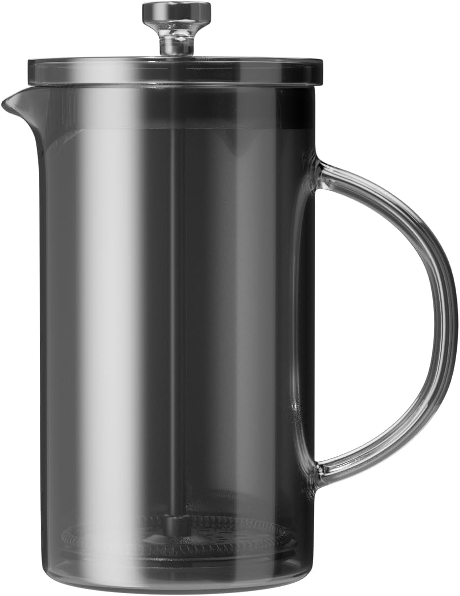 FJISEFEJ French Press Coffee Maker Heat Resistant Durable Borosilicate Sliver Glass 12Oz