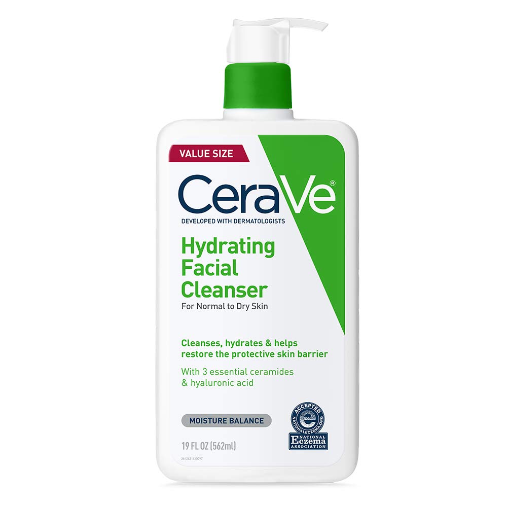 Hydrating Facial Cleanser | Moisturizing Non-Foaming Face Wash with Hyaluronic Acid, Ceramides and Glycerin | Fragrance Free Paraben Free | 16 Fluid Ounce