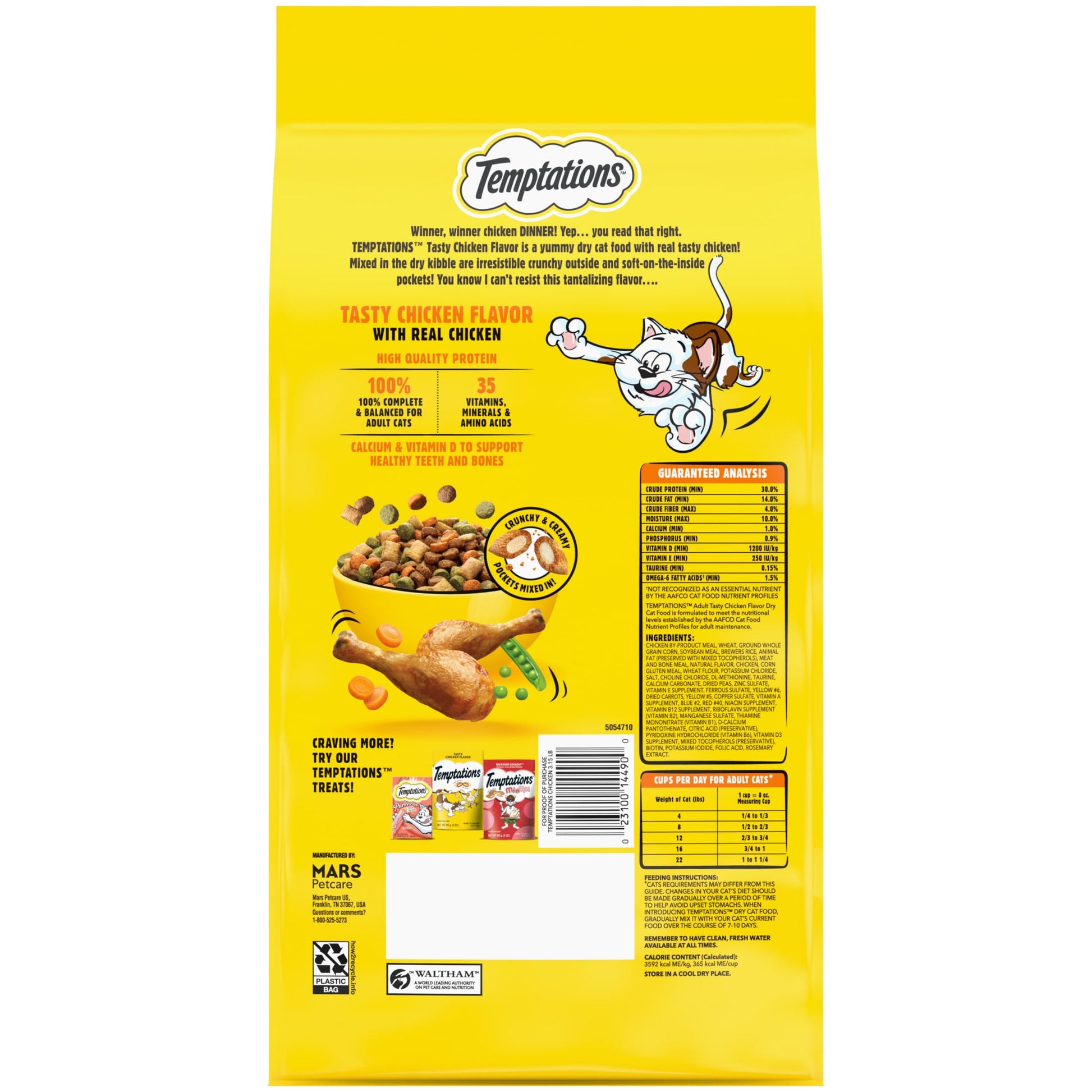 Tasty Chicken Flavor Dry Cat Food, 3.15 Lb Bag