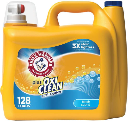 plus Oxiclean Fresh Scent, 128 Loads Liquid Laundry Detergent, 166.5 Fl Oz