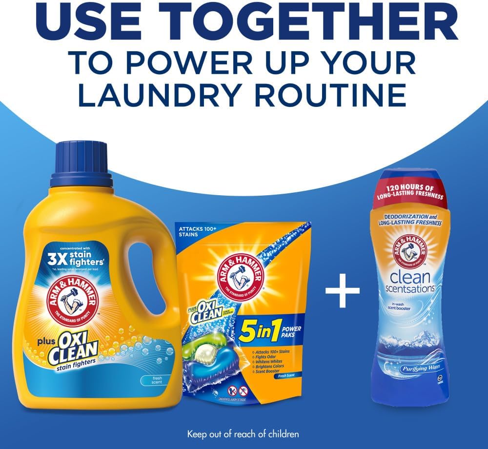 plus Oxiclean Fresh Scent, 128 Loads Liquid Laundry Detergent, 166.5 Fl Oz