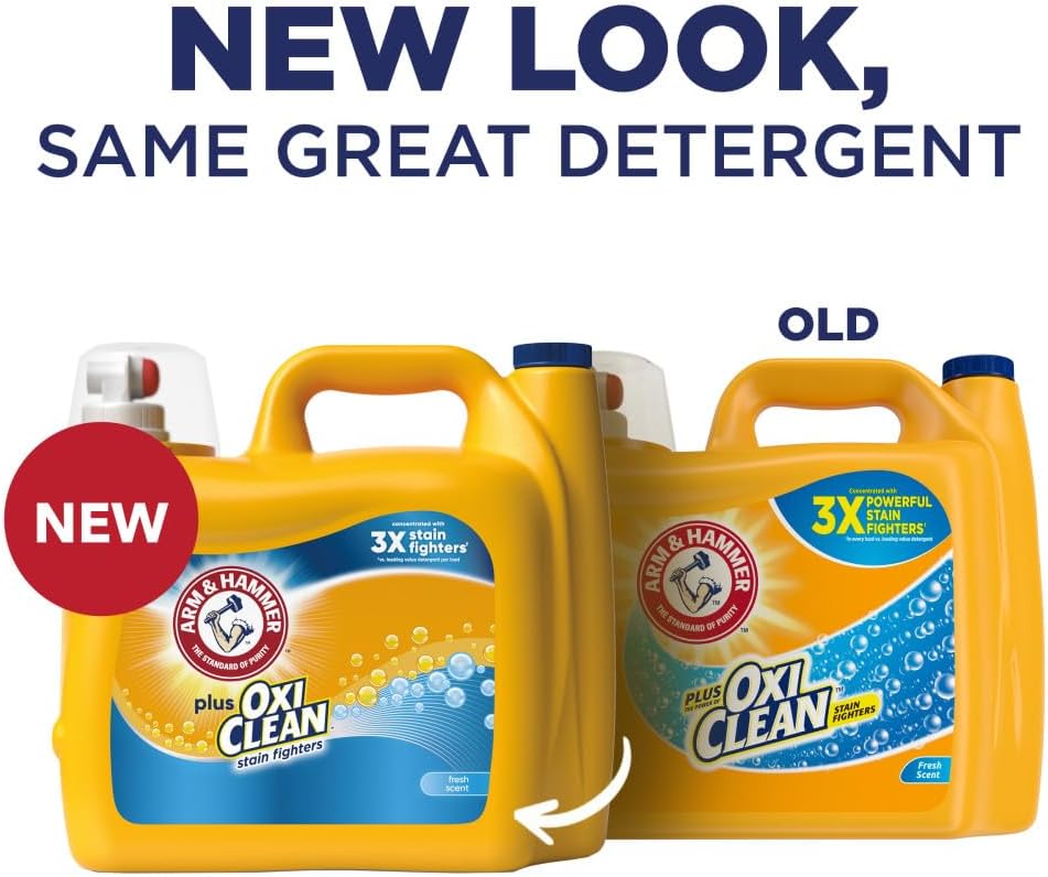 plus Oxiclean Fresh Scent, 128 Loads Liquid Laundry Detergent, 166.5 Fl Oz