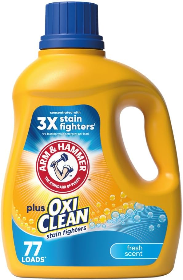 plus Oxiclean Fresh Scent, 128 Loads Liquid Laundry Detergent, 166.5 Fl Oz