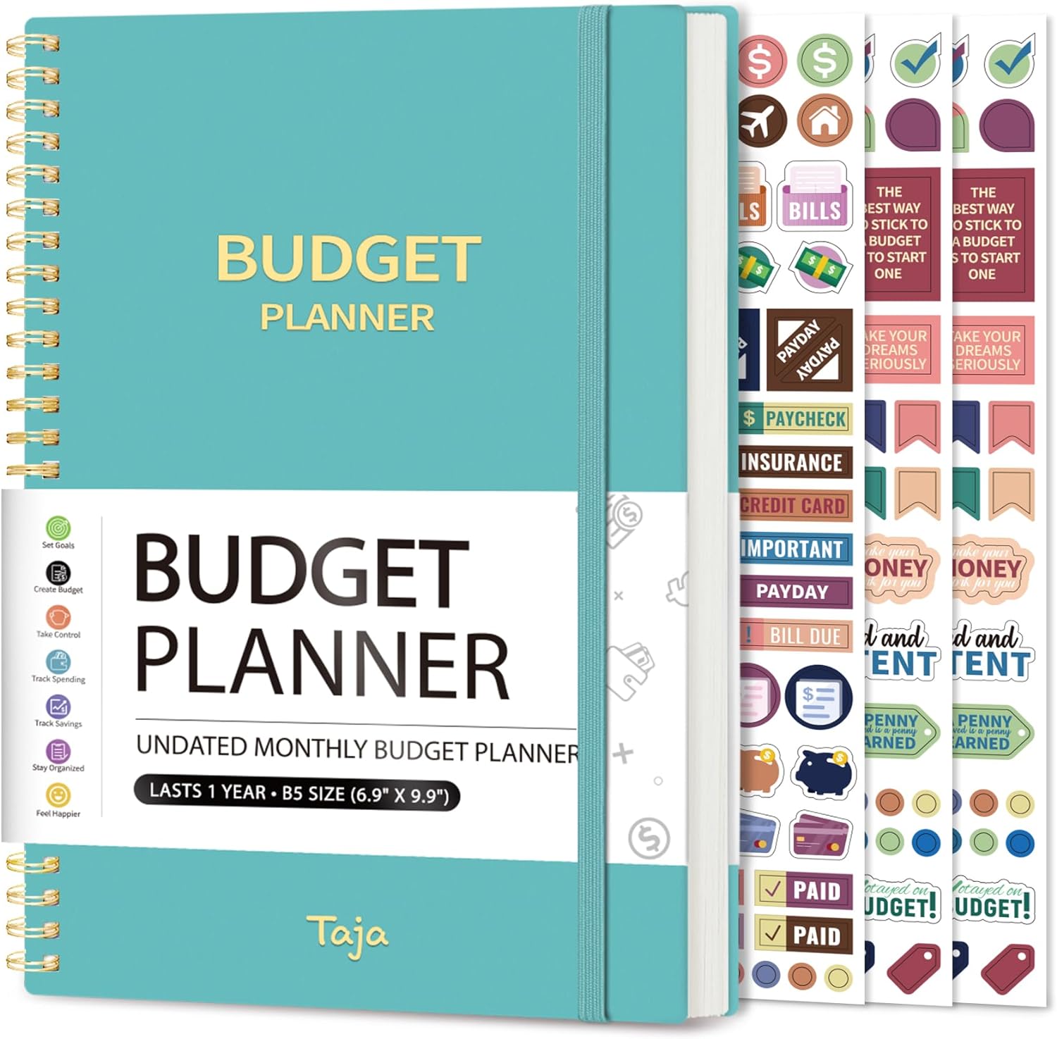 Budget Planner - Monthly Budget Book with Expense Tracker Notebook, Undated Bill Organizer & Finance Planner to Take Control of Your Money, 2024-2025 Account Book to Manage Your Finances-Pink