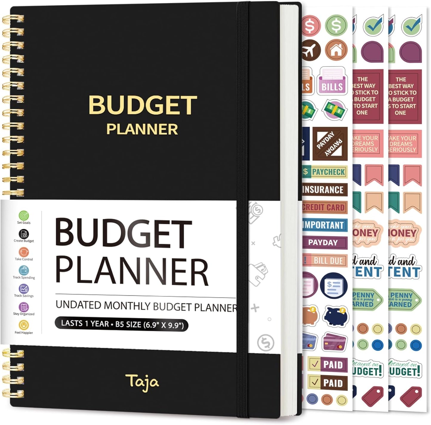 Budget Planner - Monthly Budget Book with Expense Tracker Notebook, Undated Bill Organizer & Finance Planner to Take Control of Your Money, 2024-2025 Account Book to Manage Your Finances-Pink