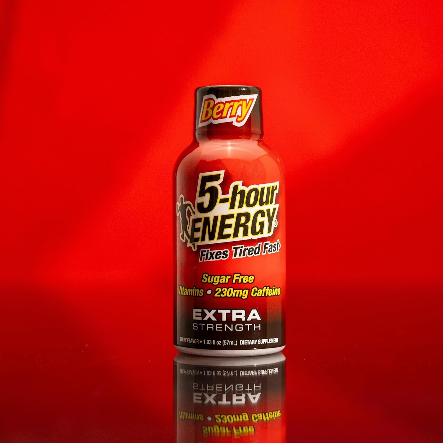 Extra Strength Energy Shot | Berry Flavor | 1.93 Oz. | 24 Count | Sugar-Free & Zero Calories | B-Vitamins & Amino Acids | 230Mg Caffeinated Energy Shot | Dietary Supplement