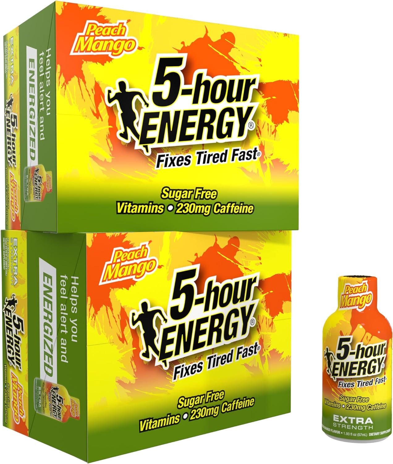 Extra Strength Energy Shot | Berry Flavor | 1.93 Oz. | 24 Count | Sugar-Free & Zero Calories | B-Vitamins & Amino Acids | 230Mg Caffeinated Energy Shot | Dietary Supplement