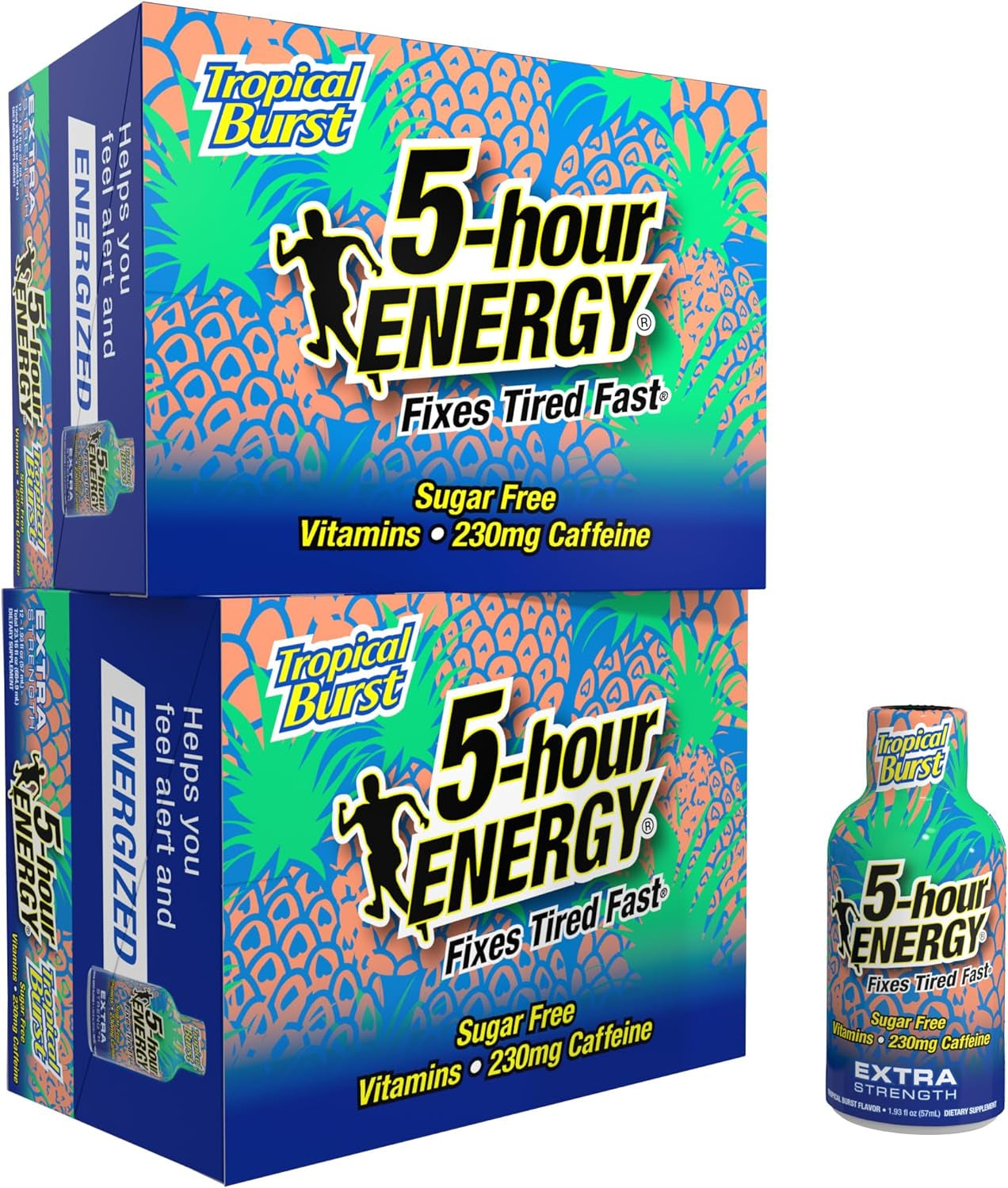 Extra Strength Energy Shot | Berry Flavor | 1.93 Oz. | 24 Count | Sugar-Free & Zero Calories | B-Vitamins & Amino Acids | 230Mg Caffeinated Energy Shot | Dietary Supplement