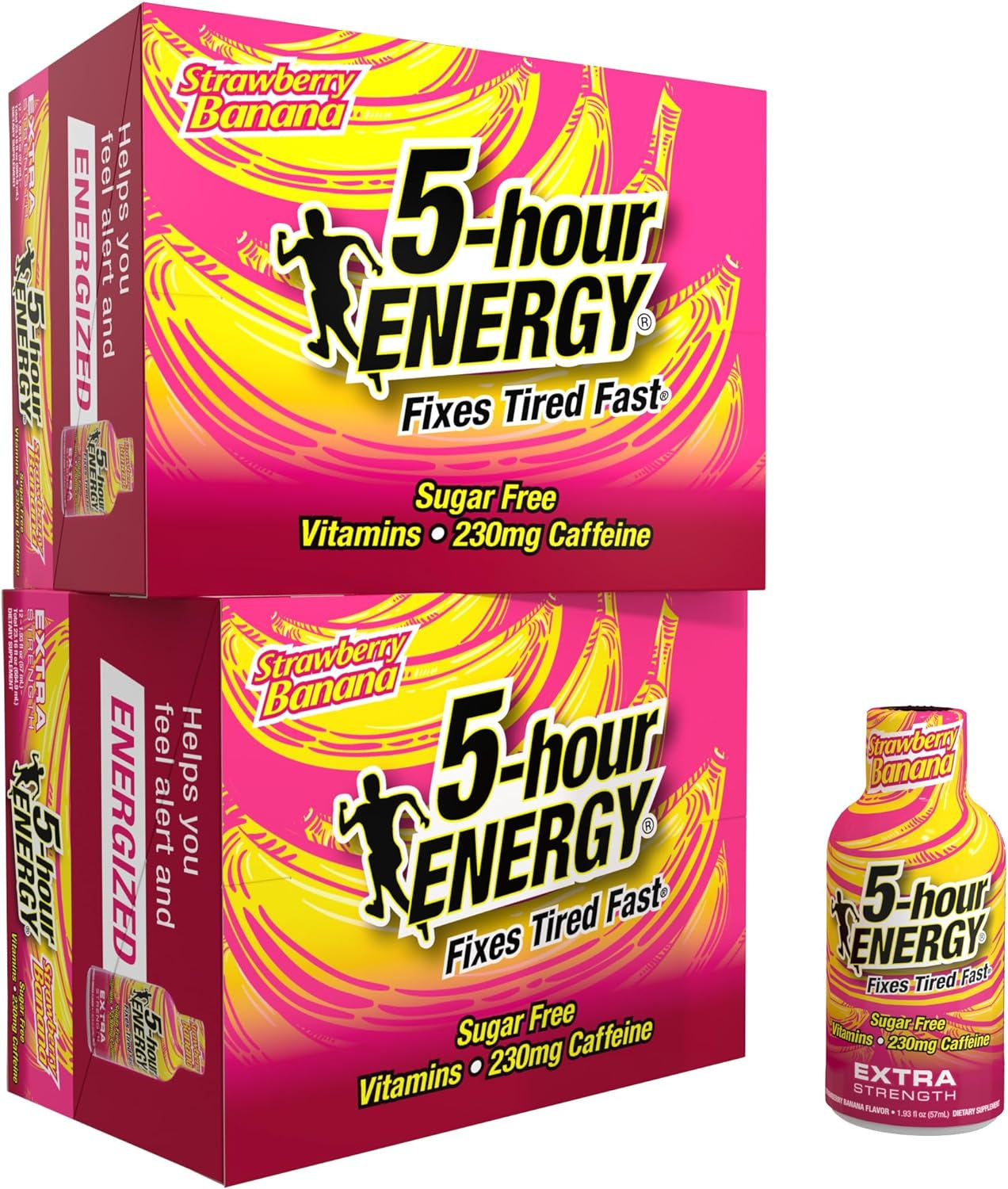 Extra Strength Energy Shot | Berry Flavor | 1.93 Oz. | 24 Count | Sugar-Free & Zero Calories | B-Vitamins & Amino Acids | 230Mg Caffeinated Energy Shot | Dietary Supplement