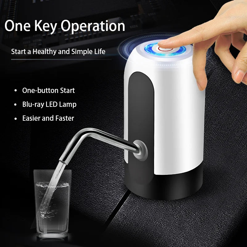 Water Bottle Pump 19 Liter Water Dispenser USB Charging Automatic Portable Electric Water Pump with Universal Bucket Cap