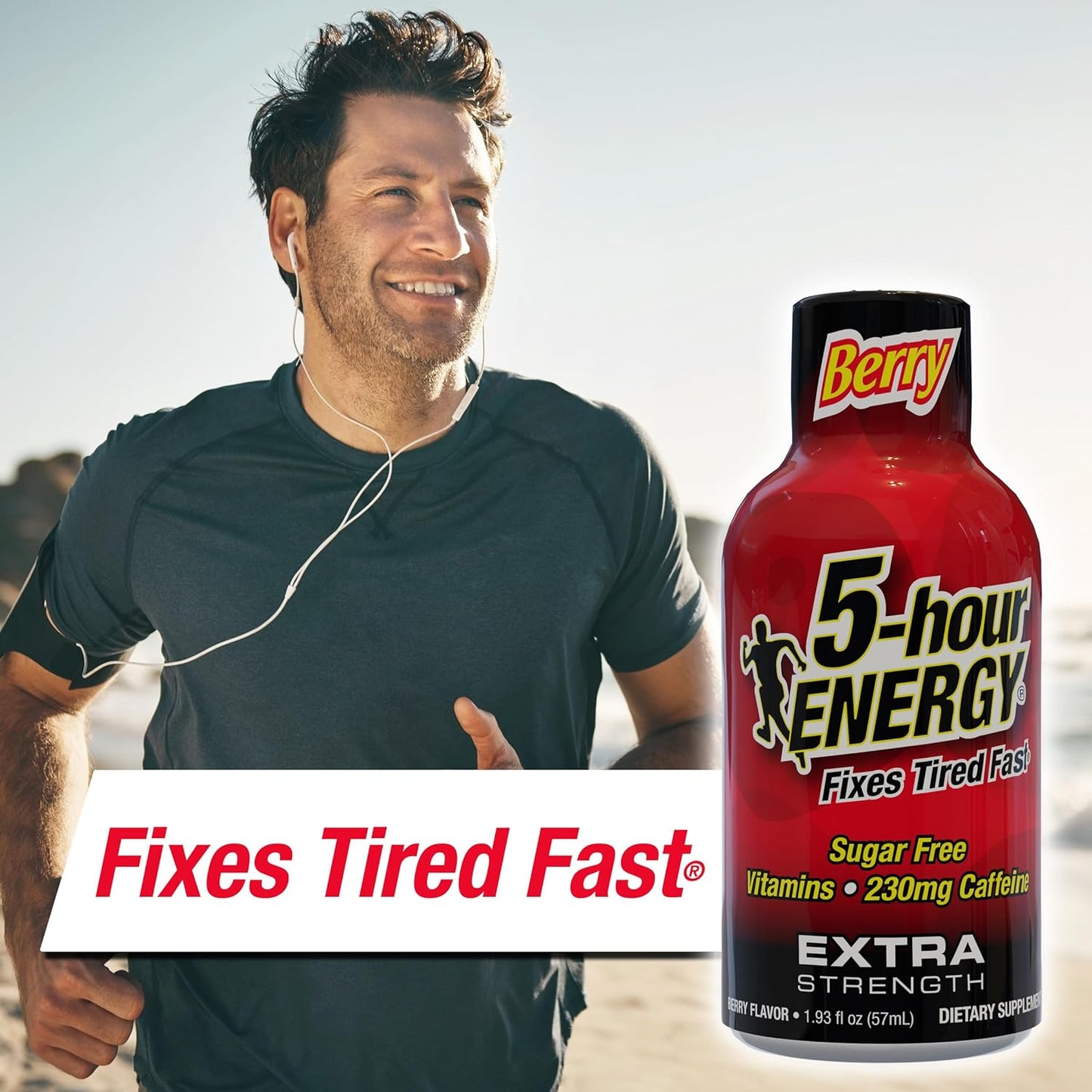 Extra Strength Energy Shot | Berry Flavor | 1.93 Oz. | 24 Count | Sugar-Free & Zero Calories | B-Vitamins & Amino Acids | 230Mg Caffeinated Energy Shot | Dietary Supplement