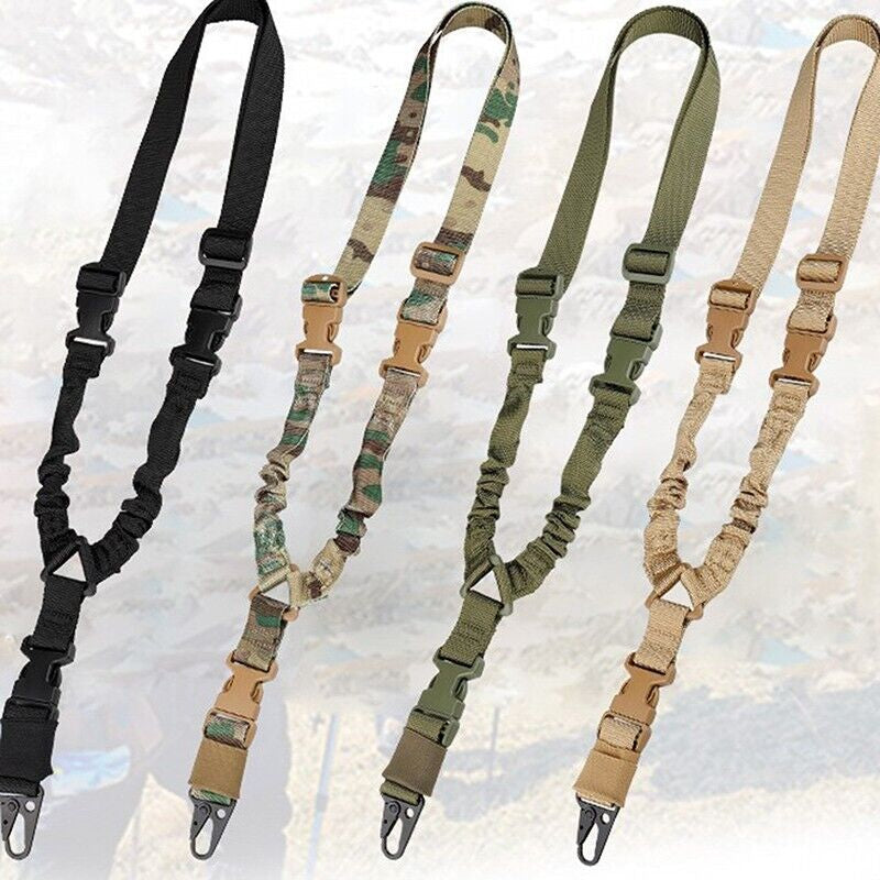 Heavy Duty Tactical Single Point Gun Rifle Sling Adjust & Quick Detach QD Buckle