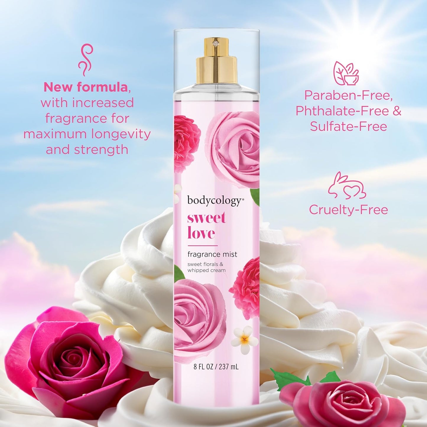 Long-Lasting Fragrance Body Mist, Sweet Love, 8 Fl Oz