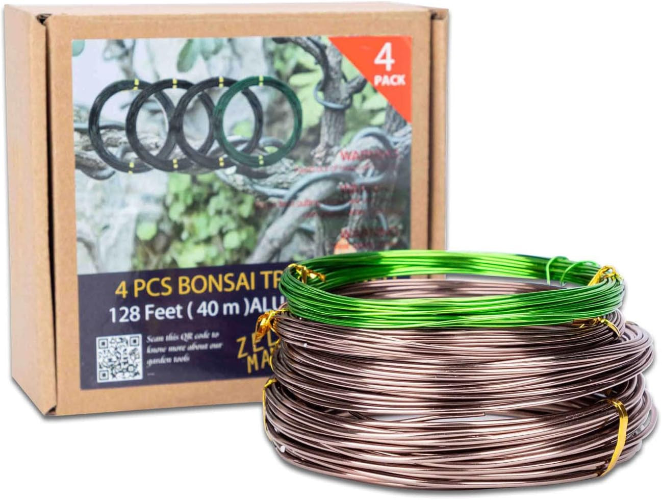 Bonsai Training Wire 4 Set - Total 128 Feet (32 Feet Each Size) 3 Size - 1.0MM, 1.5MM, 2.0MM - Corrosion and Rust Resistant by