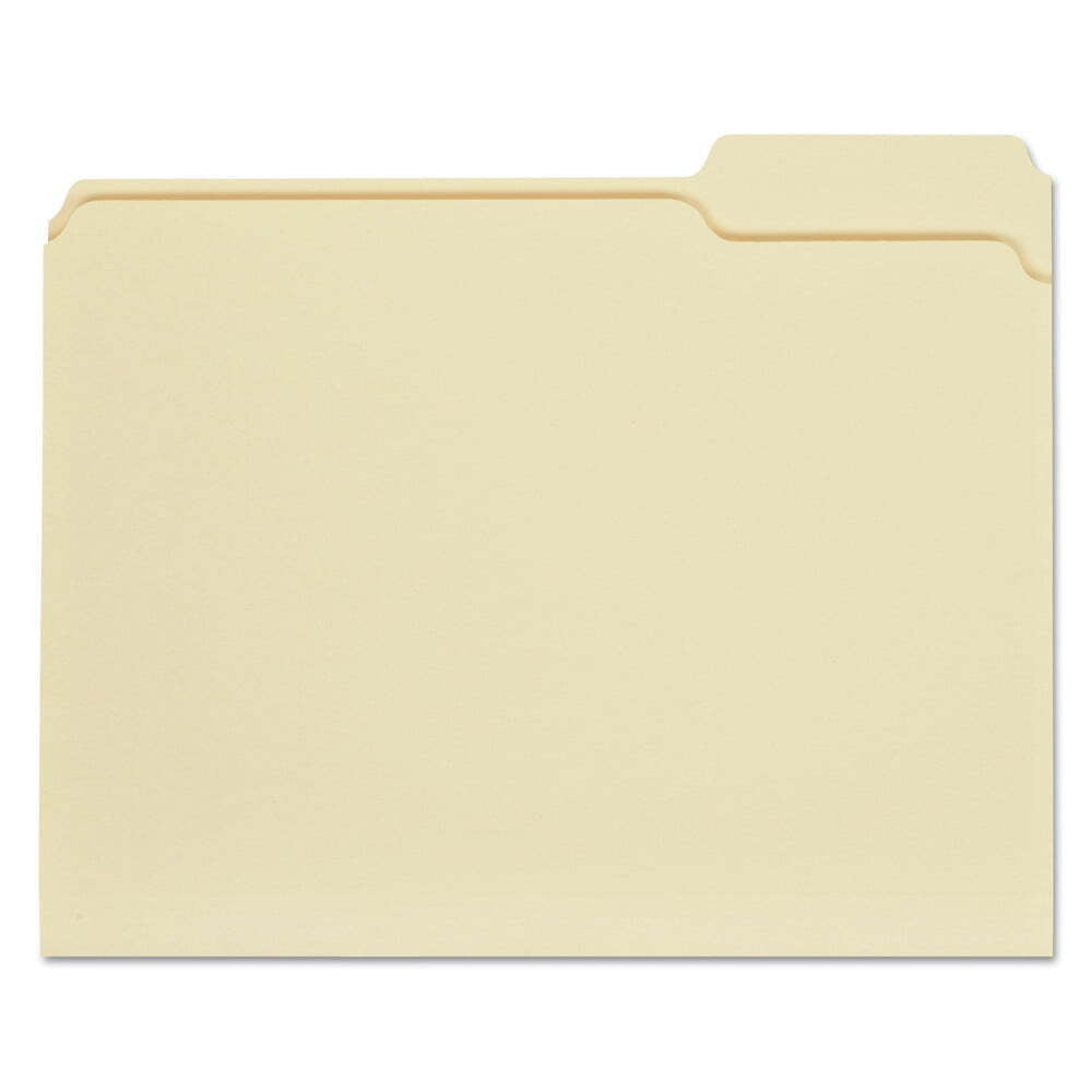 File Folders, 1/3 Cut Third Position, One-Ply Top Tab,Manila, Letter, 100/Box